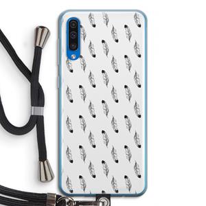 CaseCompany Pluimen: Samsung Galaxy A50 Transparant Hoesje met koord