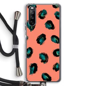 CaseCompany Pink Cheetah: Sony Sony Xperia 10 III Transparant Hoesje met koord