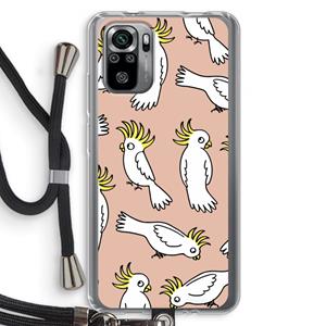 CaseCompany Papegaai: Xiaomi Redmi Note 10S Transparant Hoesje met koord