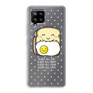 CaseCompany Sleep All Day: Samsung Galaxy A42 5G Transparant Hoesje