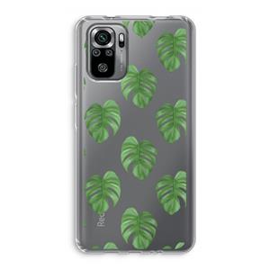CaseCompany Monstera leaves: Xiaomi Redmi Note 10S Transparant Hoesje