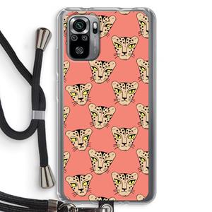 CaseCompany Tijger: Xiaomi Redmi Note 10S Transparant Hoesje met koord