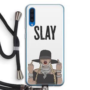 CaseCompany Slay All Day: Samsung Galaxy A50 Transparant Hoesje met koord