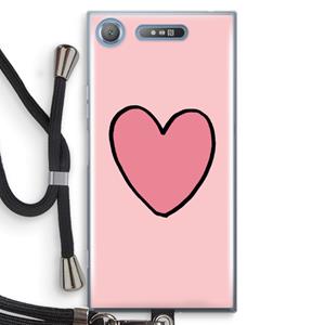 CaseCompany Hartje: Sony Xperia XZ1 Transparant Hoesje met koord