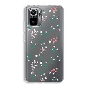 CaseCompany Small white flowers: Xiaomi Redmi Note 10S Transparant Hoesje
