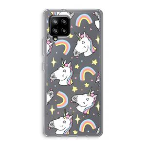 CaseCompany Rainbow Unicorn: Samsung Galaxy A42 5G Transparant Hoesje