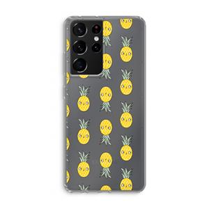 CaseCompany Ananas: Samsung Galaxy S21 Ultra Transparant Hoesje