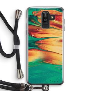 CaseCompany Green Inferno: Samsung Galaxy J8 (2018) Transparant Hoesje met koord