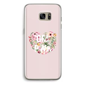 CaseCompany GRL PWR Flower: Samsung Galaxy S7 Edge Transparant Hoesje