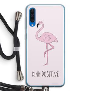 CaseCompany Pink positive: Samsung Galaxy A50 Transparant Hoesje met koord