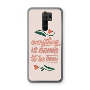 CaseCompany Optimistic flower girl: Xiaomi Redmi 9 Transparant Hoesje