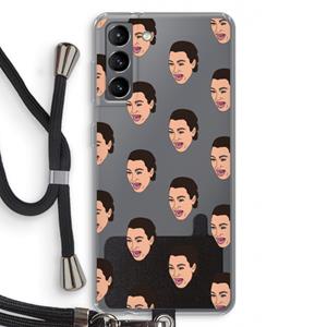 CaseCompany Ugly Cry Call: Samsung Galaxy S21 Transparant Hoesje met koord