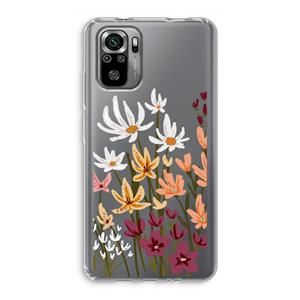 CaseCompany Painted wildflowers: Xiaomi Redmi Note 10S Transparant Hoesje