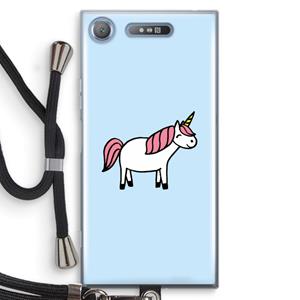 CaseCompany Eenhoorn: Sony Xperia XZ1 Transparant Hoesje met koord