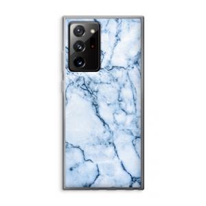 CaseCompany Blauw marmer: Samsung Galaxy Note 20 Ultra / Note 20 Ultra 5G Transparant Hoesje