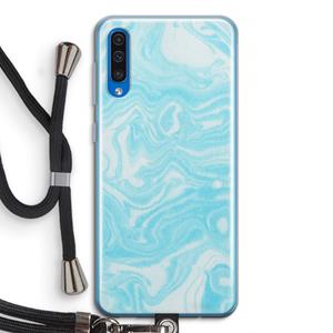 CaseCompany Waterverf blauw: Samsung Galaxy A50 Transparant Hoesje met koord