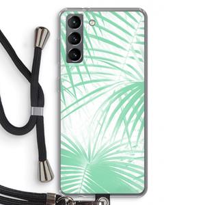 CaseCompany Palmbladeren: Samsung Galaxy S21 Transparant Hoesje met koord