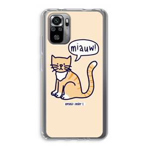 CaseCompany Miauw: Xiaomi Redmi Note 10S Transparant Hoesje