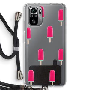CaseCompany Waterijsje: Xiaomi Redmi Note 10S Transparant Hoesje met koord