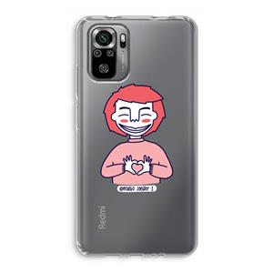 CaseCompany Hartje: Xiaomi Redmi Note 10S Transparant Hoesje