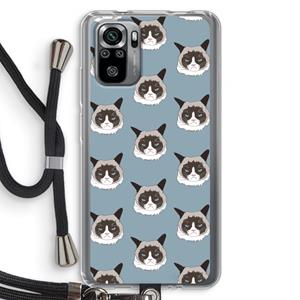 CaseCompany It's a Purrr Case: Xiaomi Redmi Note 10S Transparant Hoesje met koord