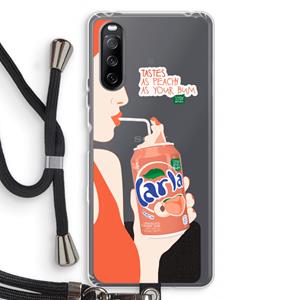 CaseCompany Peach please!: Sony Sony Xperia 10 III Transparant Hoesje met koord