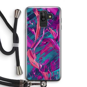 CaseCompany Pink Clouds: Samsung Galaxy J8 (2018) Transparant Hoesje met koord