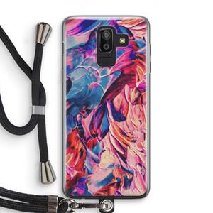 CaseCompany Pink Orchard: Samsung Galaxy J8 (2018) Transparant Hoesje met koord