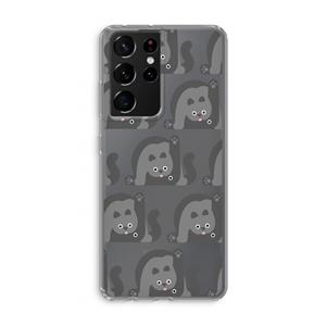 CaseCompany Cats: Samsung Galaxy S21 Ultra Transparant Hoesje