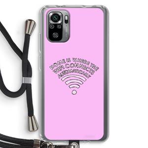 CaseCompany Home Is Where The Wifi Is: Xiaomi Redmi Note 10S Transparant Hoesje met koord