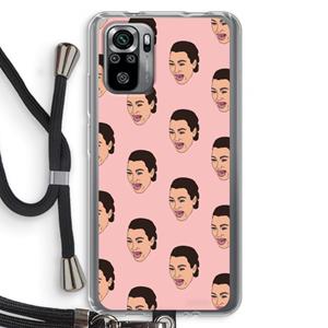 CaseCompany Ugly Cry Call: Xiaomi Redmi Note 10S Transparant Hoesje met koord