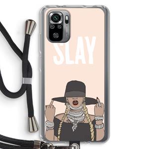 CaseCompany Slay All Day: Xiaomi Redmi Note 10S Transparant Hoesje met koord