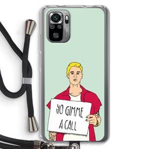 CaseCompany Gimme a call: Xiaomi Redmi Note 10S Transparant Hoesje met koord