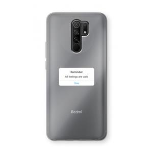 CaseCompany Reminder: Xiaomi Redmi 9 Transparant Hoesje