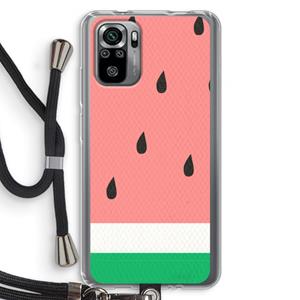 CaseCompany Watermeloen: Xiaomi Redmi Note 10S Transparant Hoesje met koord