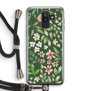 CaseCompany Botanical green sweet flower heaven: Samsung Galaxy J8 (2018) Transparant Hoesje met koord