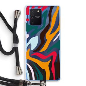CaseCompany Colored Zebra: Samsung Galaxy Note 10 Lite Transparant Hoesje met koord