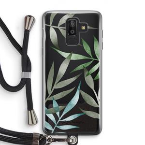 CaseCompany Tropical watercolor leaves: Samsung Galaxy J8 (2018) Transparant Hoesje met koord