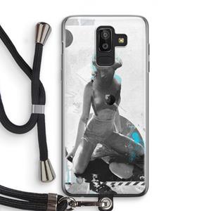 CaseCompany I will not feel a thing: Samsung Galaxy J8 (2018) Transparant Hoesje met koord