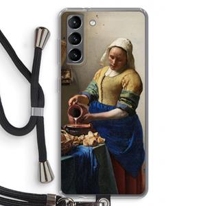 CaseCompany The Milkmaid: Samsung Galaxy S21 Transparant Hoesje met koord