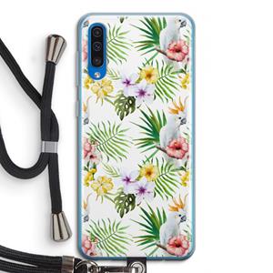 CaseCompany Gele kuif: Samsung Galaxy A50 Transparant Hoesje met koord