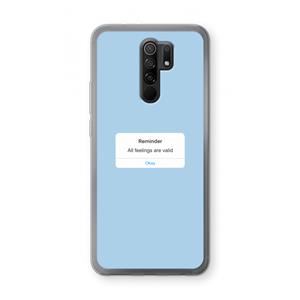CaseCompany Reminder: Xiaomi Redmi 9 Transparant Hoesje