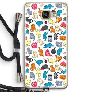 CaseCompany Kleurrijke katten: Samsung Galaxy A5 (2016) Transparant Hoesje met koord