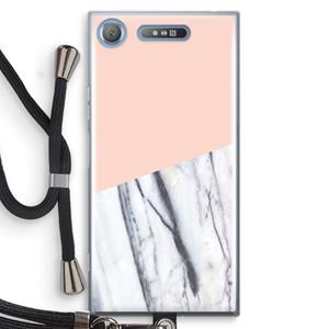 CaseCompany A touch of peach: Sony Xperia XZ1 Transparant Hoesje met koord