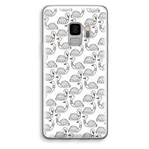 CaseCompany Zwanen: Samsung Galaxy S9 Transparant Hoesje