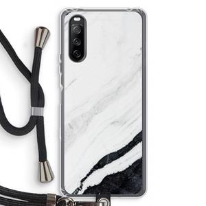 CaseCompany Elegante marmer: Sony Sony Xperia 10 III Transparant Hoesje met koord