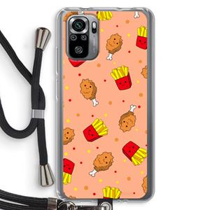 CaseCompany Chicken 'n Fries: Xiaomi Redmi Note 10S Transparant Hoesje met koord