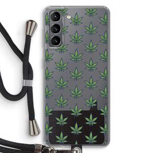 CaseCompany Weed: Samsung Galaxy S21 Transparant Hoesje met koord