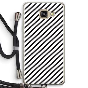 CaseCompany Strepen zwart-wit: Samsung Galaxy A5 (2016) Transparant Hoesje met koord