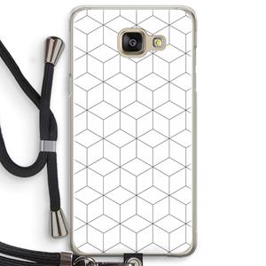 CaseCompany Zwart-witte kubussen: Samsung Galaxy A5 (2016) Transparant Hoesje met koord